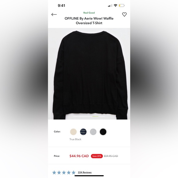 NWOT Oversized Aerie Offline XL shirt - Picture 2 of 5